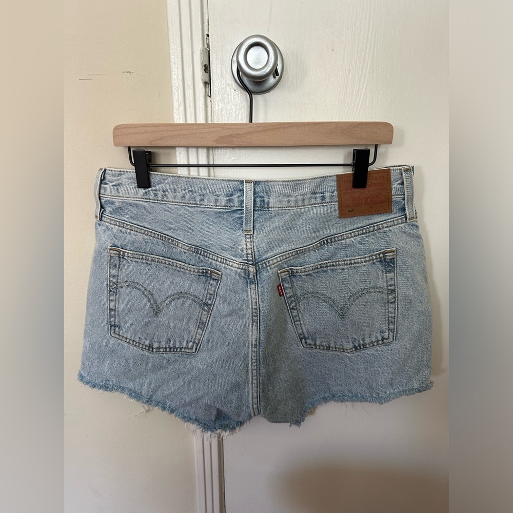 Levi's Light Blue Denim Cutoff Jean Shorts - Picture 6 of 14